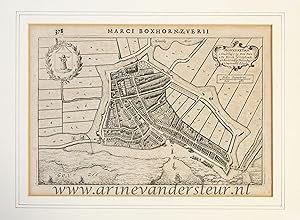 [Antique print; cartography, oude prent Monnikendam] MONNEKEDAM, published 1632.
