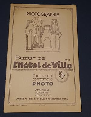 Catalogue Bazar de l'Hotel de ville - Tout ce qui concerne la photographie - Avril 1934