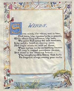 Winds [in unique illuminated manuscript on vellum]