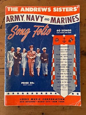 THE ANDREWS SISTERS' ARMY, NAVY AND MARINES SONG FOLIO
