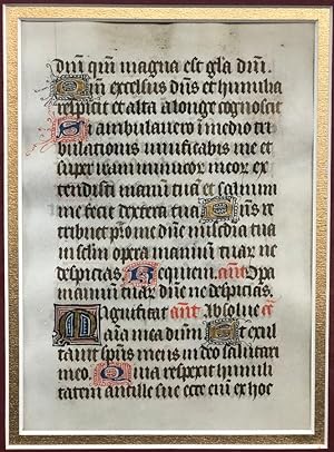 An Illuminated Manuscript Leaf from a Book of Hours.