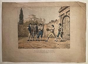 Romans playing at Ruzzola [Coloured lithograph]