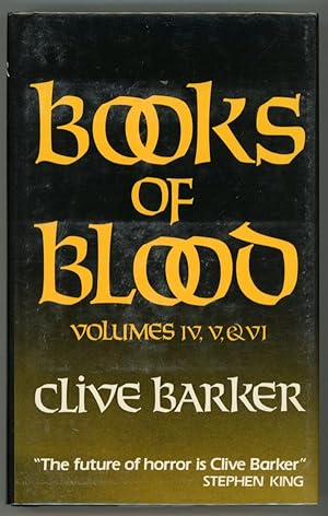 Books of Blood Vol. 4,5,6 by Clive Barker Signed