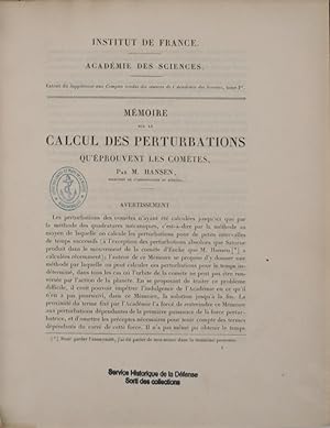 Mémoire sur le calcul des perturbations qu'éprouvent les comètes , Extrait du Suppléments aux com...