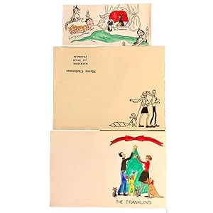 Three Handmade Christmas Cards from Madeleine L'Engle and Hugh Franklin