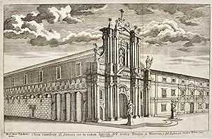 Chiesa cattedrale di Siracusa con la veduta laterale, dellíantico tempio di Minerva, e del Palazzo