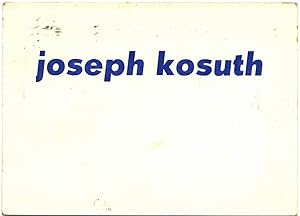 Joseph Kosuth - Mario Diacono 1982