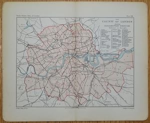 Antique Map The County of LONDON, Parliamentary Boroughs, original 1891