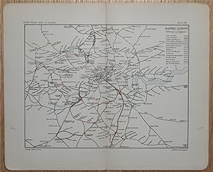 Antique Map RAILWAYS of LONDON, original 1891