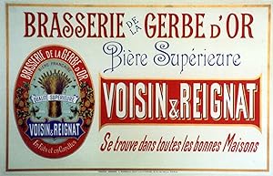"BRASSERIE de la GERBE d'OR (Le VAL-D'AJOL - VOSGES)" Affichette d'intérieur originale entoilée /...