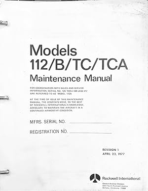 Rockwell Commander Models 112/B/TC/TCA Maintenance Manual