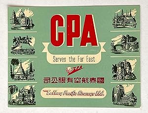 Original Vintage Luggage Label - Cathay Pacific Airways - CPA Serves the Far East
