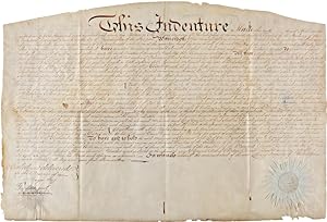 [MANUSCRIPT INDENTURE ON PARCHMENT DOCUMENTING THE SALE OF A PLOT OF LAND FROM THE LIBRARY COMPAN...
