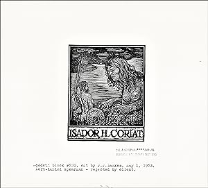 ORIGINAL WOODCUT FOR BOOKPLATE OF ISADOR H. CORIAT [Restrike Printed from the Original Woodblock ...