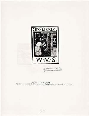 ORIGINAL WOODCUT FOR BOOKPLATE OF WILBUR MACY STONE [Restrike Printed from the Original Woodblock...