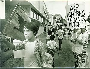 United Farm Workers March on A&P Store--Miami (B/W photograph, 1973)