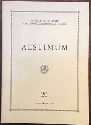 Aestimum. Centro studi di estimo e di economia territoriale - CeSET. Firenze. N.20, Giugno 1989