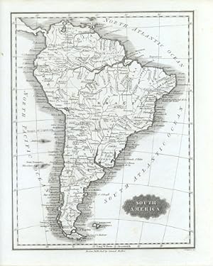SOUTH AMERICA 1840s Antique Map