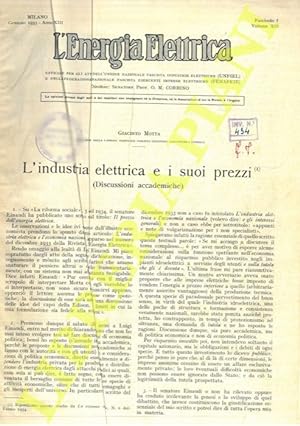 L'energia elettrica. 1935. Ufficiale per gli Atti dell'ANIEL.