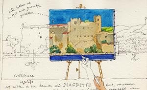 Brief aan Jean Paul Vroom met originele tekening van het kasteel van Collioure.