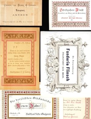 Ten 19th century business cards from type foundries.