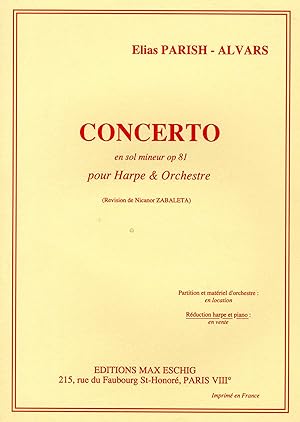 CONCERTO POUR HARPE, en Sol mineur, op. 81.