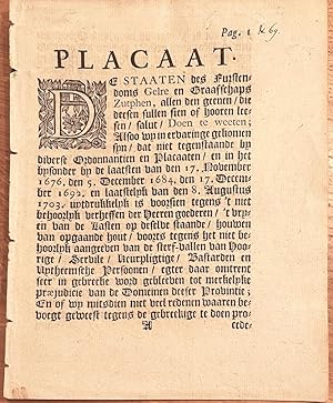 [Pamphlet, Arnhem 1743] Placaat De Staaten des (.), by de Wed. van H. van Goor, t Arnhem, 1743, ...