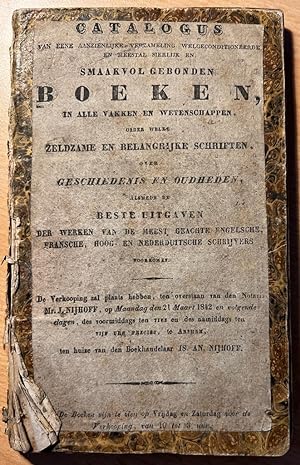 [Sale catalogue The Hague 1842] Catalogus van eene aanzienlijke verzameling welgeconditioneerde e...