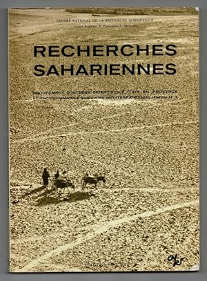 Recherches Sahariennes. Cahier No. 1 [all published?]