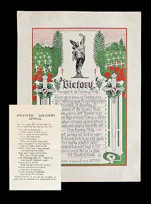 [In Flanders Fields] Veteran's Mendicant Palm Card * together with * McCrea Reply Poem "Victory, ...