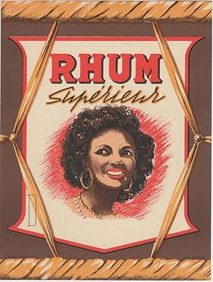 "RHUM SUPÉRIEUR" Étiquette litho originale (années 30)