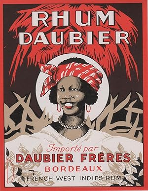 "RHUM DAUBIER / DAUBIER Frères BORDEAUX" Etiquette litho originale (années 50)