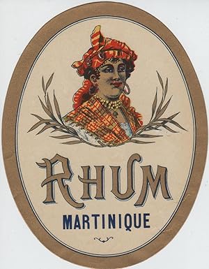 "RHUM MARTINIQUE" Etiquette-chromo originale (vers 1900)