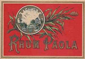 "RHUM PAOLA" Etiquette-chromo originale (vers 1900)