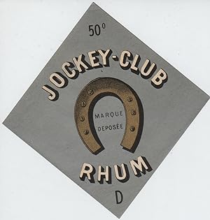"RHUM JOCKEY-CLUB" Etiquette litho originale (années 30)