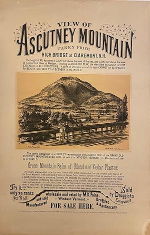 View of Ascutney Mountain, taken from High Bridge at Claremont NH; [Balm of Gilead]