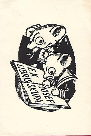 Humorvolles Exlibris für Josef Skupa. Zinkätzung. 1943.