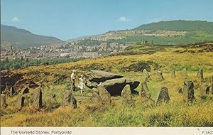 Rambling at Gorsedd Stones Pontypridd Welsh 1970s Postcard