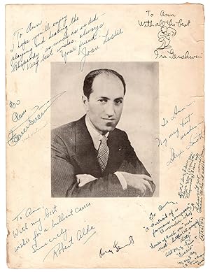 [George Gershwin photo-illustration signed by Ira Gershwin, et al.]