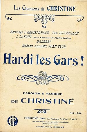 "HARDI LES GARS de Christiné" Paroles et musique de Christiné / Partition originale Christiné Edi...
