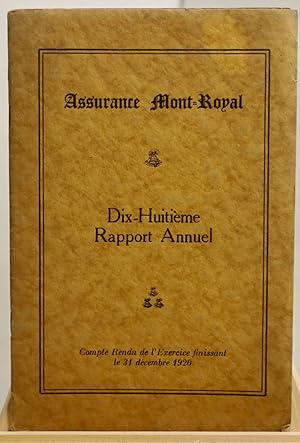 Assurance Mont-Royal, dix-huitième rapport annuel