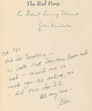 THE RED PONY (Inscribed by Steinbeck, from the library of film director Peter Bogdanovich with a ...