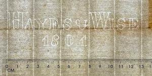 Blank sheet of laid paper with watermark Hayes & Wise 1801