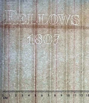 Blank sheet of laid paper with watermark Fellows 1807 and part watermark shield with postillion.