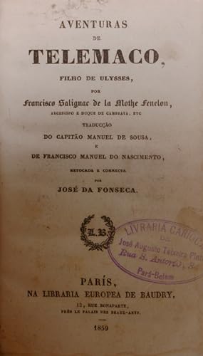 AVENTURAS DE TELEMACO, FILHO DE ULYSSES, [1859]
