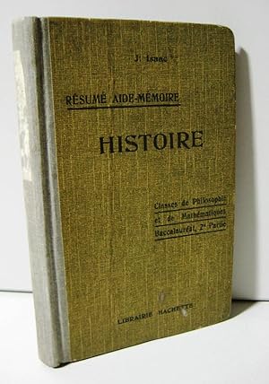 Résumé Aide-mémoire ; Histoire contemporaine depuis le milieu du XIXe siècle : Classes de philoso...