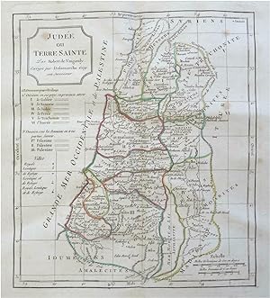 12 Tribes of Israel Holy Land c.1795-1806 Vaugondy Delamarche engraved map