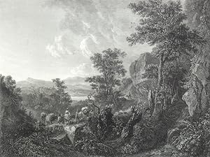 LANDSCAPE AND FIGURES, From the Original painting by Ian Both in the National Gallery