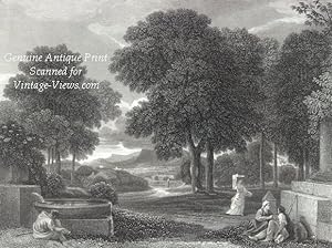 LANDSCAPE AND FIGURES,From the Original painting by NICHOLAS POUSSIN in the National Gallery