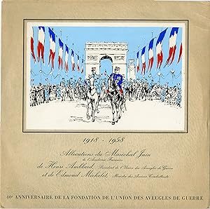 "1918-1958 / UNION DES AVEUGLES DE GUERRE" Allocutions du Maréchal JUIN pour le 40e anniversaire ...